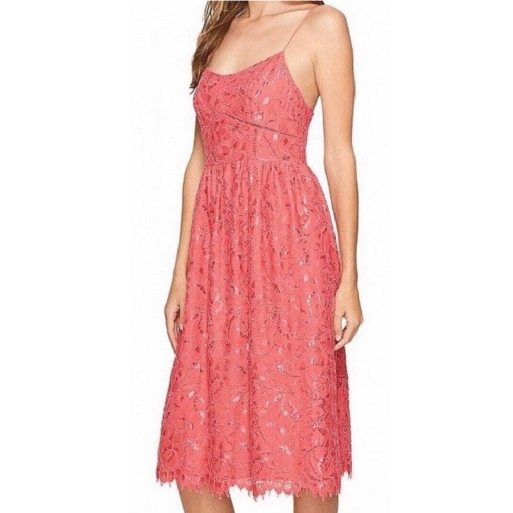 Brand  New CeCe Women's Pink Aurora Sleeveless Floral‎ Lace Midi Dress Size 10